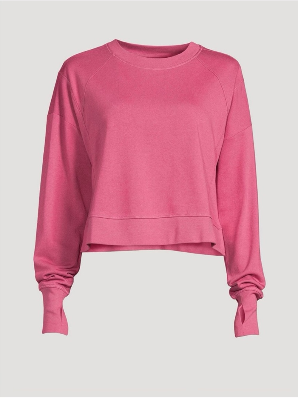 NWT Sweaty Betty After Class Crop Sweatshirt in Adventure Pink with Thumbholes - Picture 4 of 16